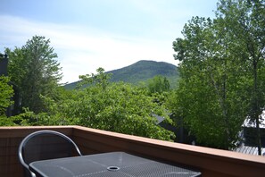 View of Black Mountain From the Main Deck With Table and Four Chairs