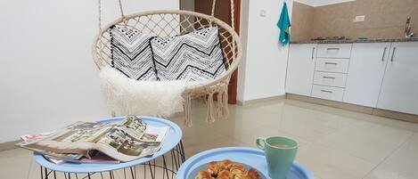 Design Apartment, 1 Bedroom | Living room | Flat-screen TV