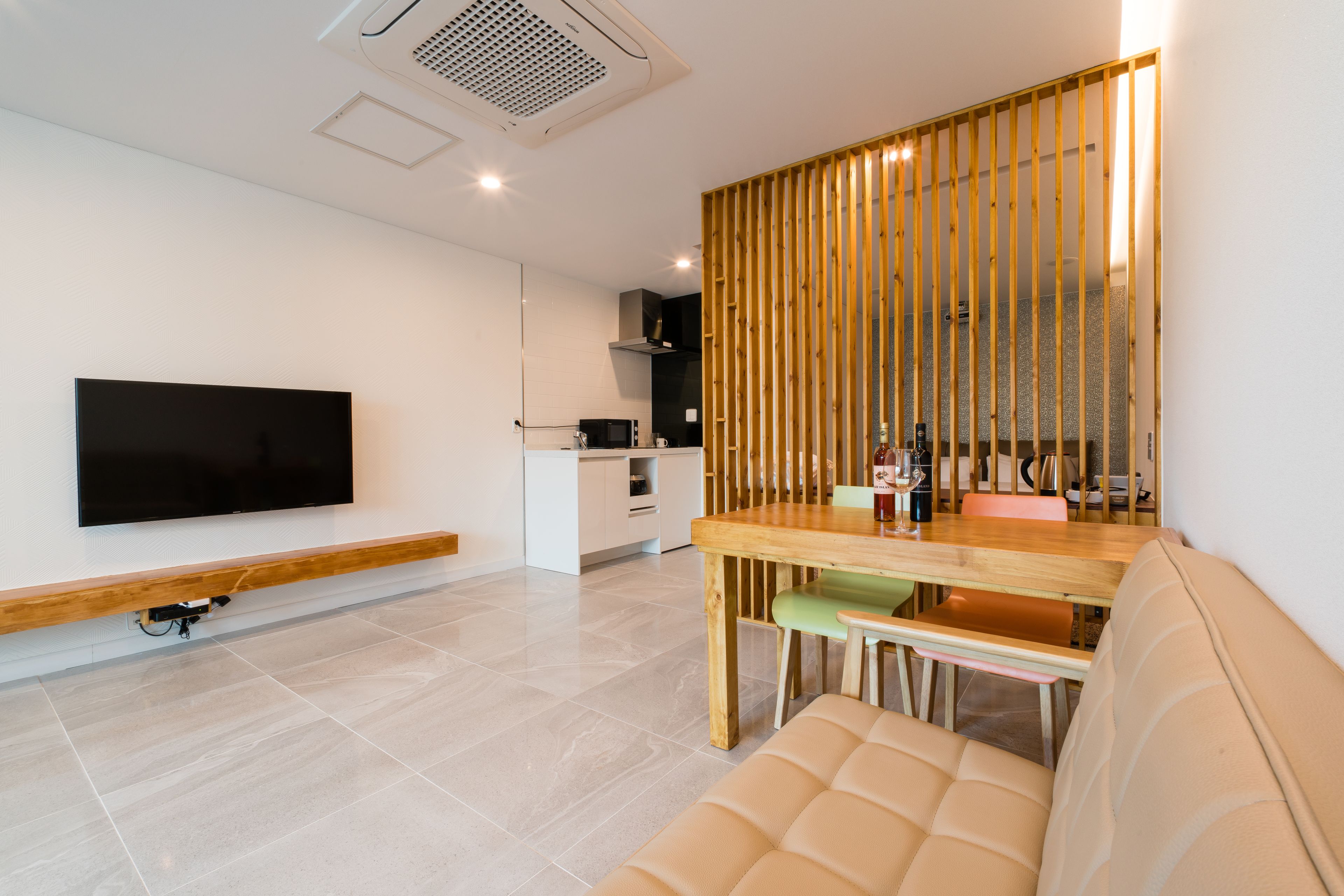 superior double room | living room | 42-inch led tv with digital channels, tv, heated floors