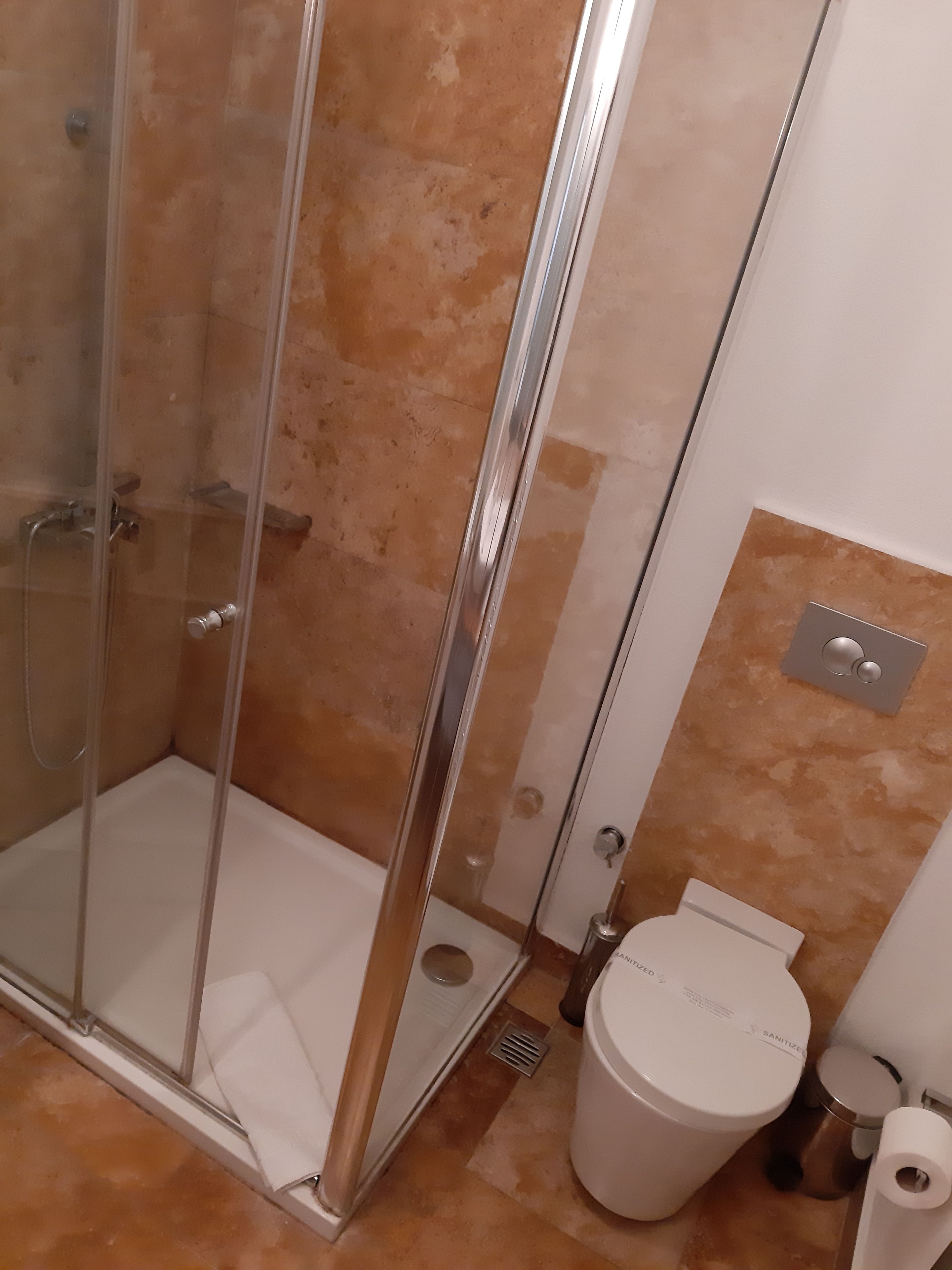 shower, free toiletries, hair dryer, slippers