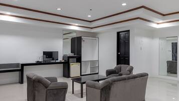 Desk, soundproofing, iron/ironing board, rollaway beds