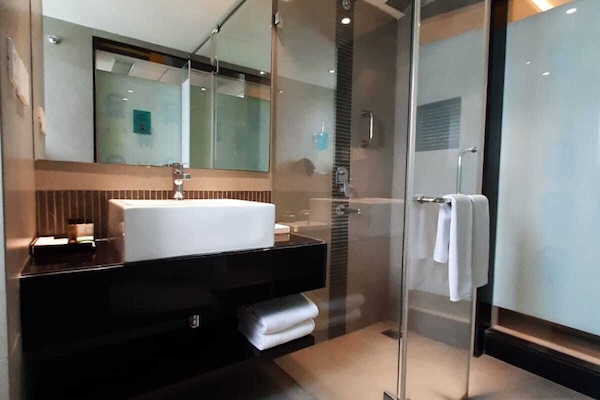 Deluxe Double Room | Bathroom | Shower, free toiletries, hair dryer, towels
