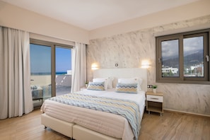 Apartamento executivo, 2 quartos, vista para o mar | Roupas de cama de algodão egípcio, roupas de cama premium