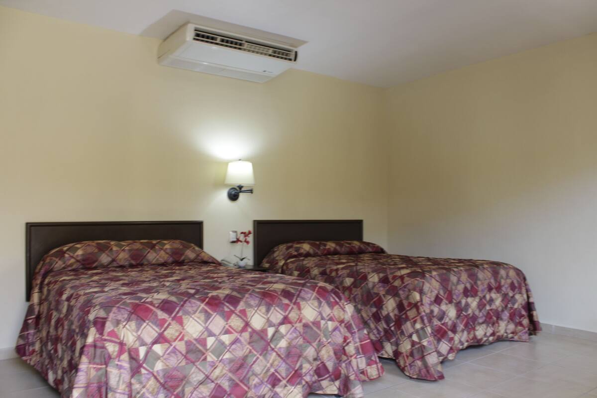 Standard Room, 2 Double Beds | Desk, iron/ironing board, free WiFi, bed sheets