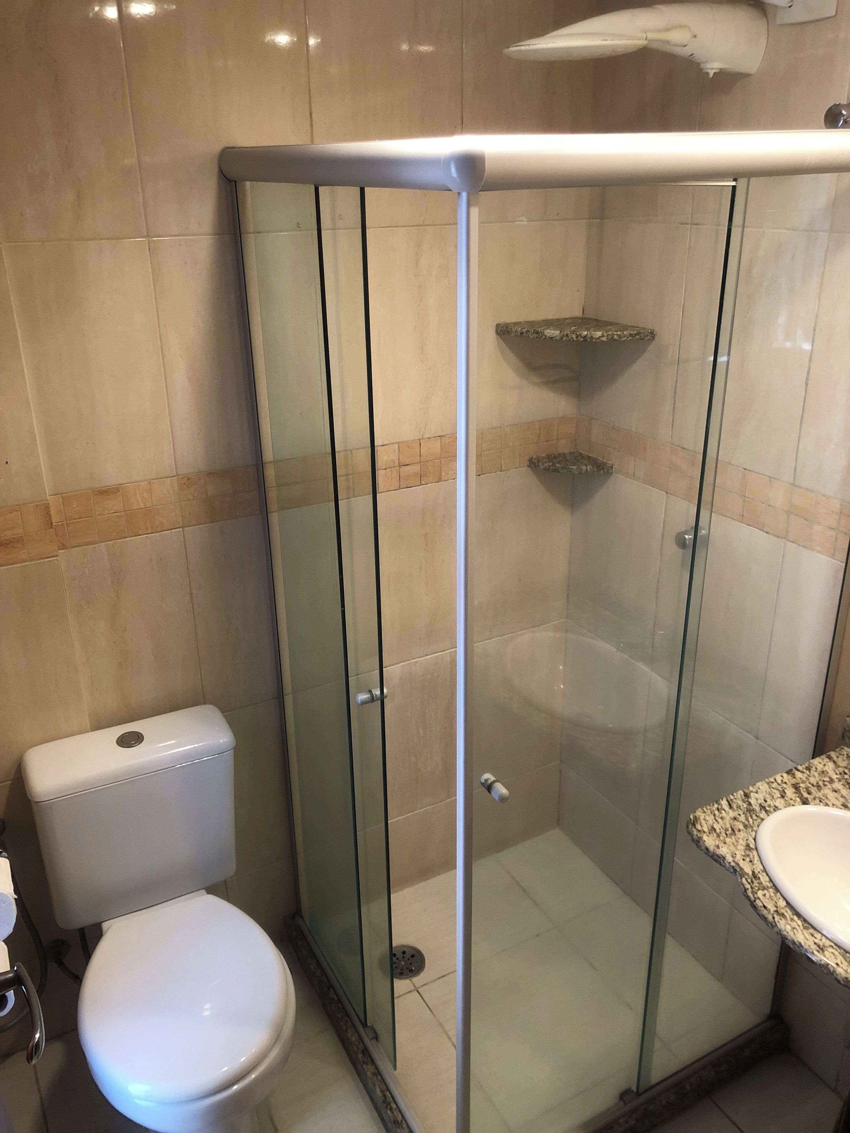 superior double room | bathroom | shower, free toiletries, hair dryer, towels