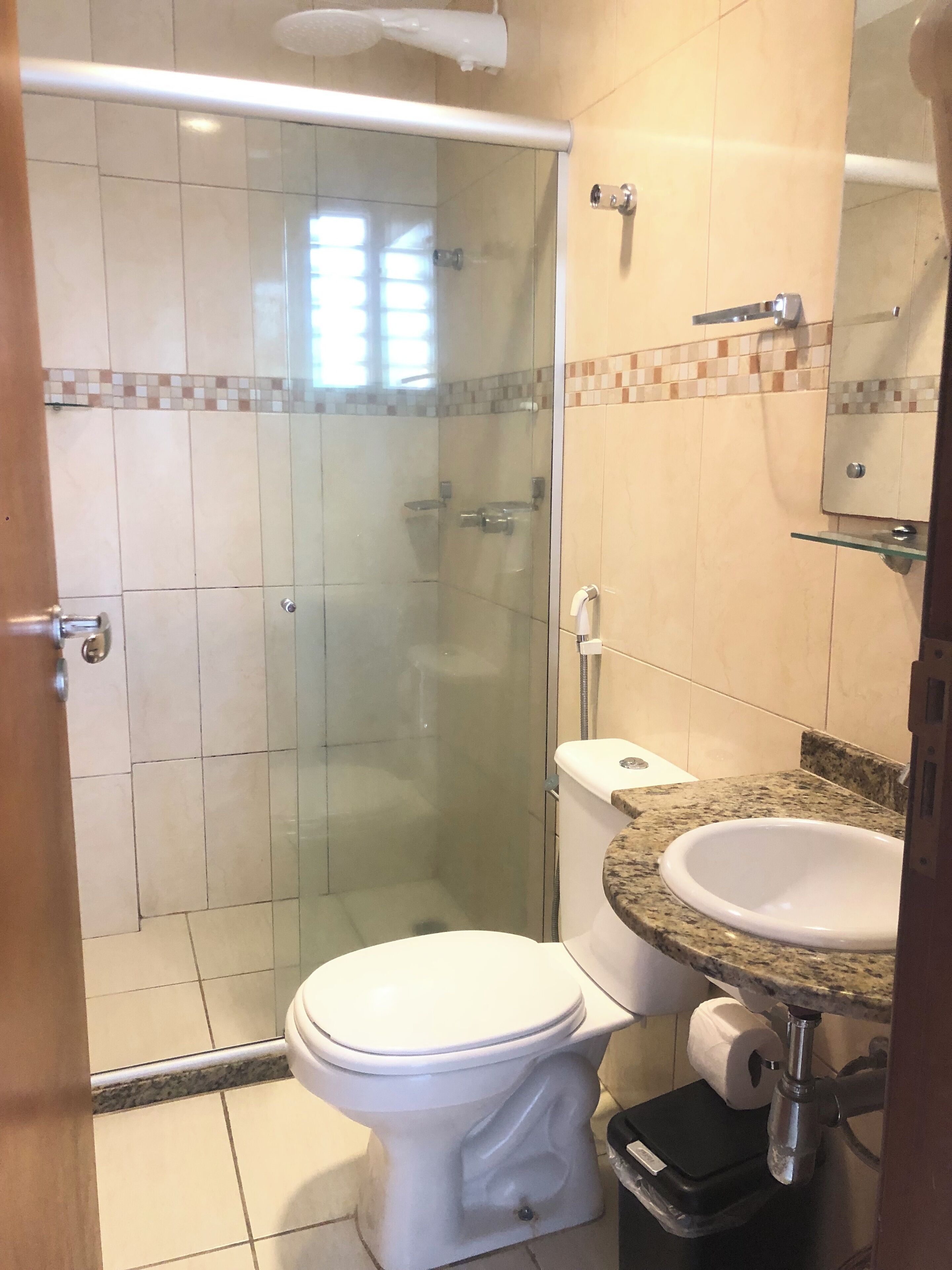comfort double room | bathroom | shower, free toiletries, hair dryer, towels