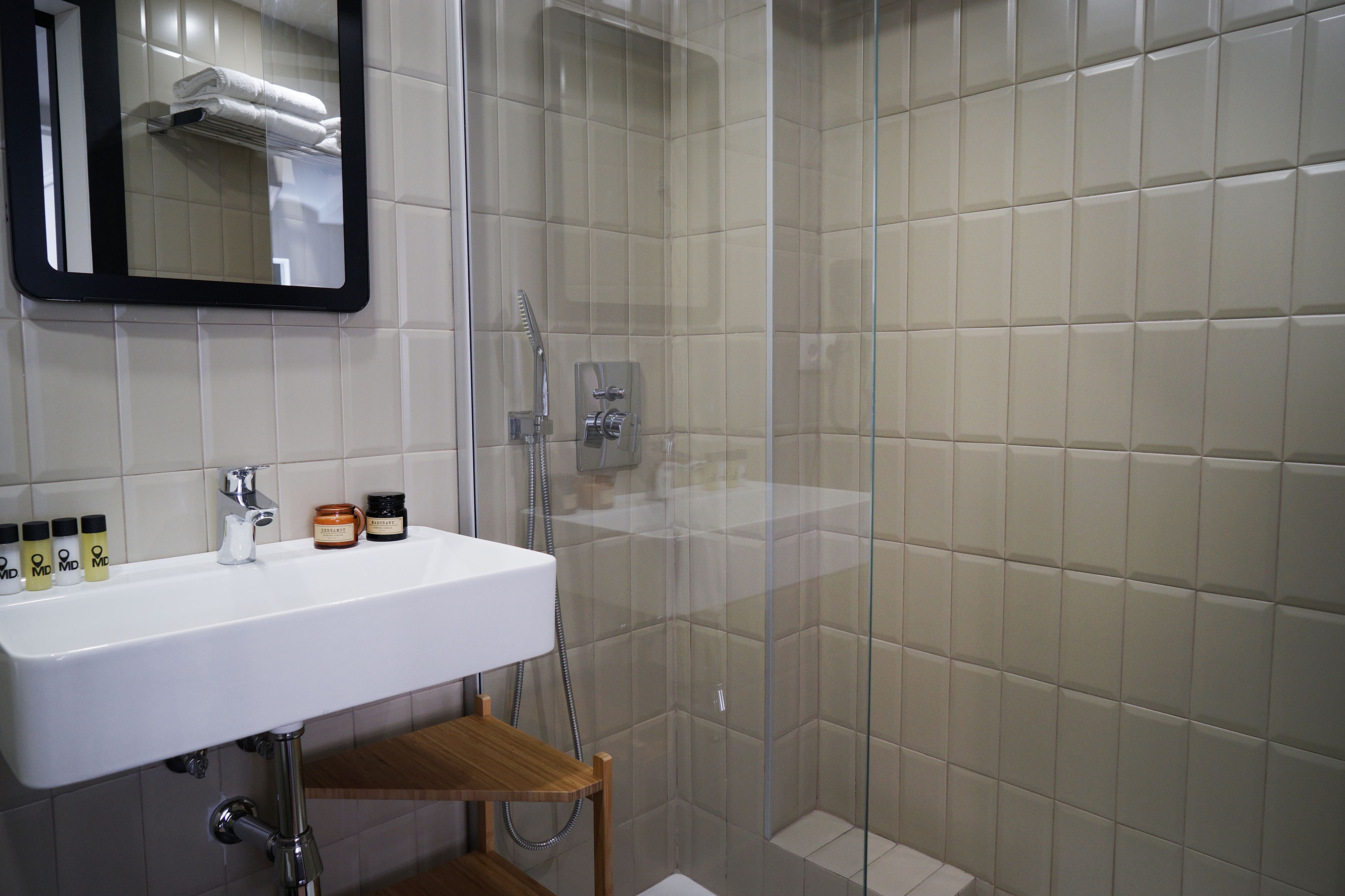 family duplex, multiple beds | bathroom | shower, rainfall showerhead, designer toiletries, hair dryer