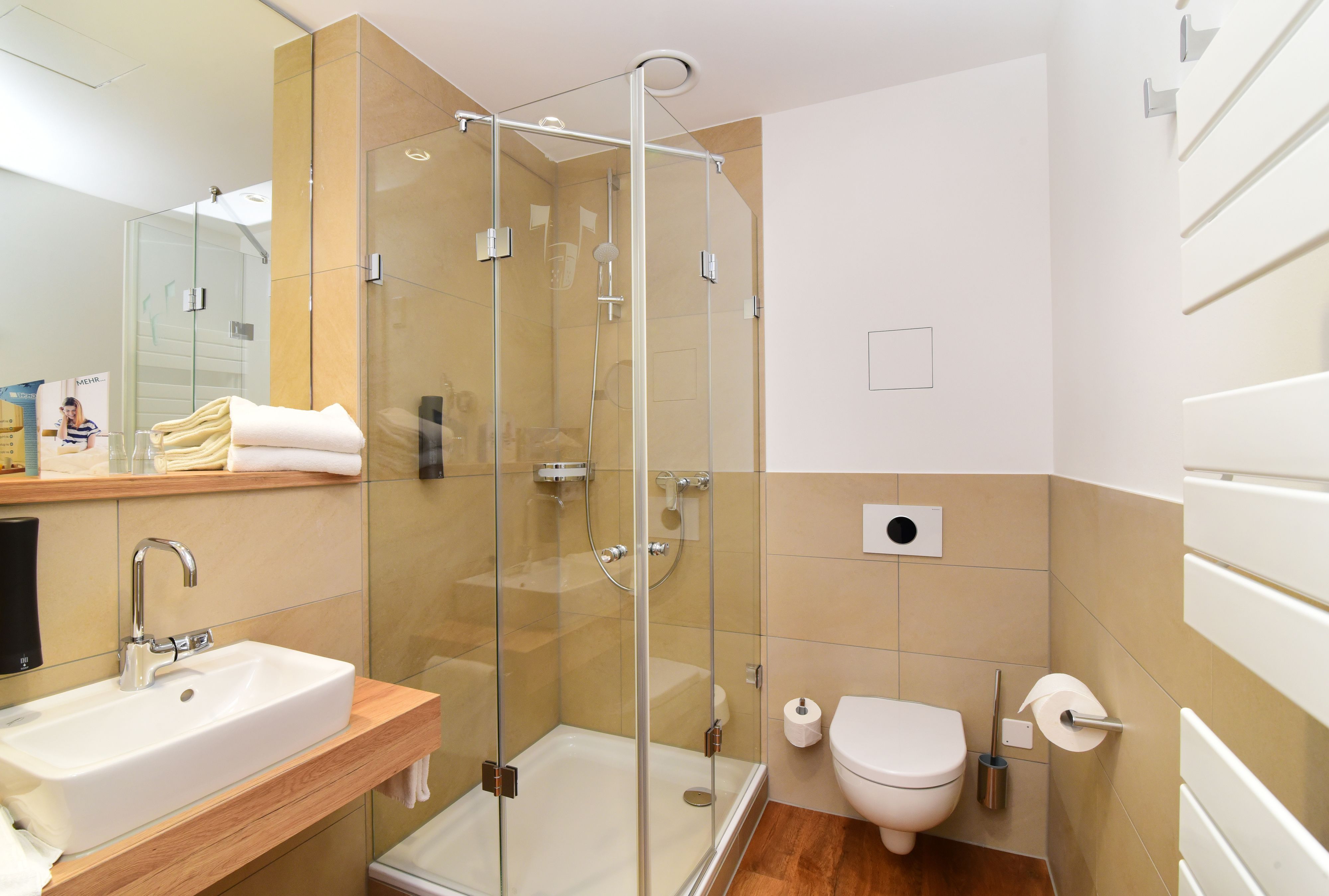 free toiletries, hair dryer, towels