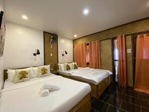 Family Room, Pool Access, Sea View | Premium bedding, memory foam beds, in-room safe, individually furnished - Las Cabanas Beach Resort (El Nido)