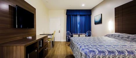 Premium bedding, desk, soundproofing, iron/ironing board