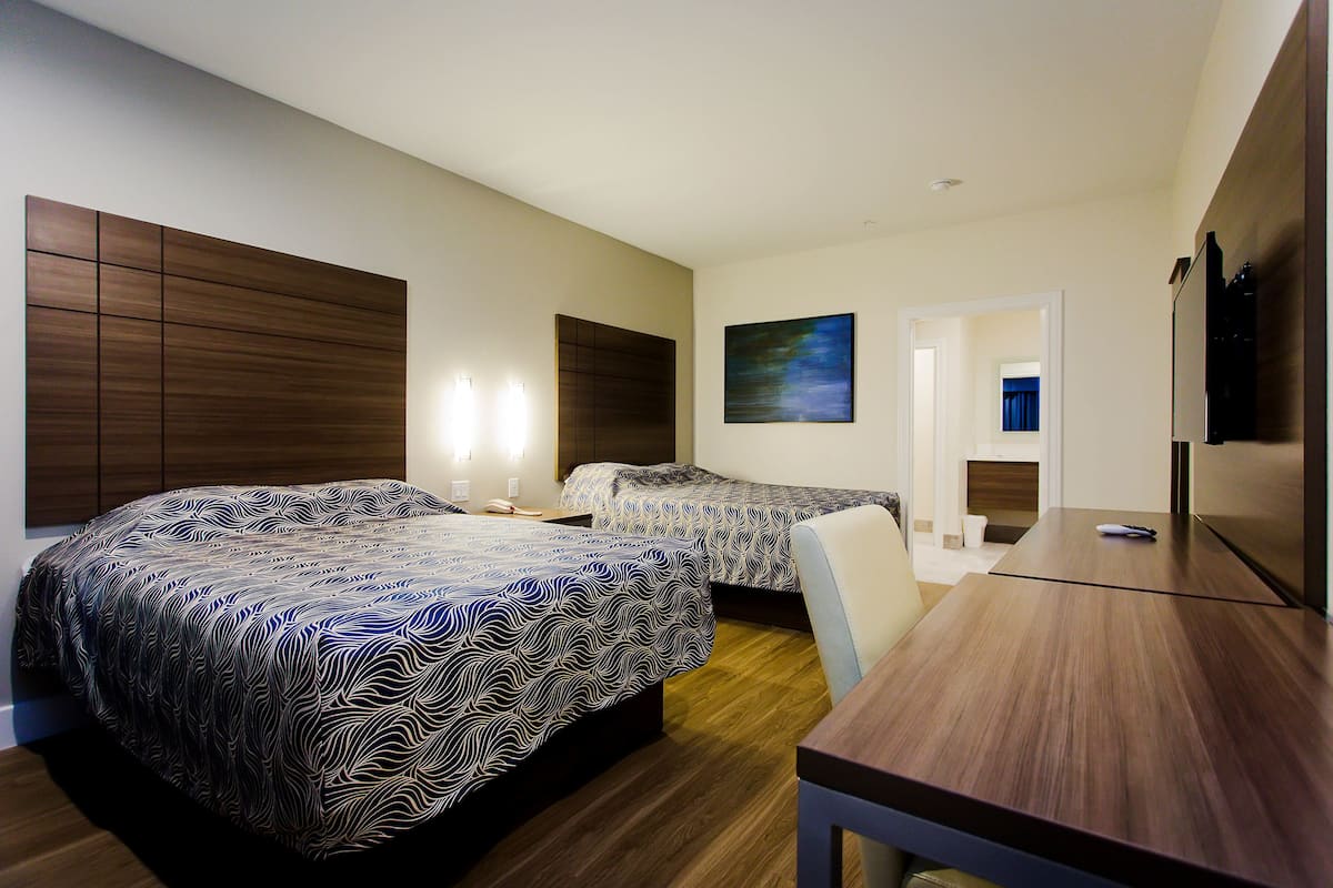 Premium bedding, desk, soundproofing, iron/ironing board