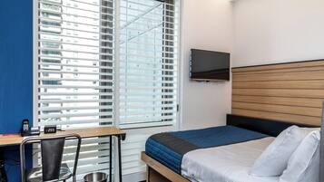 In-room safe, desk, blackout curtains, soundproofing