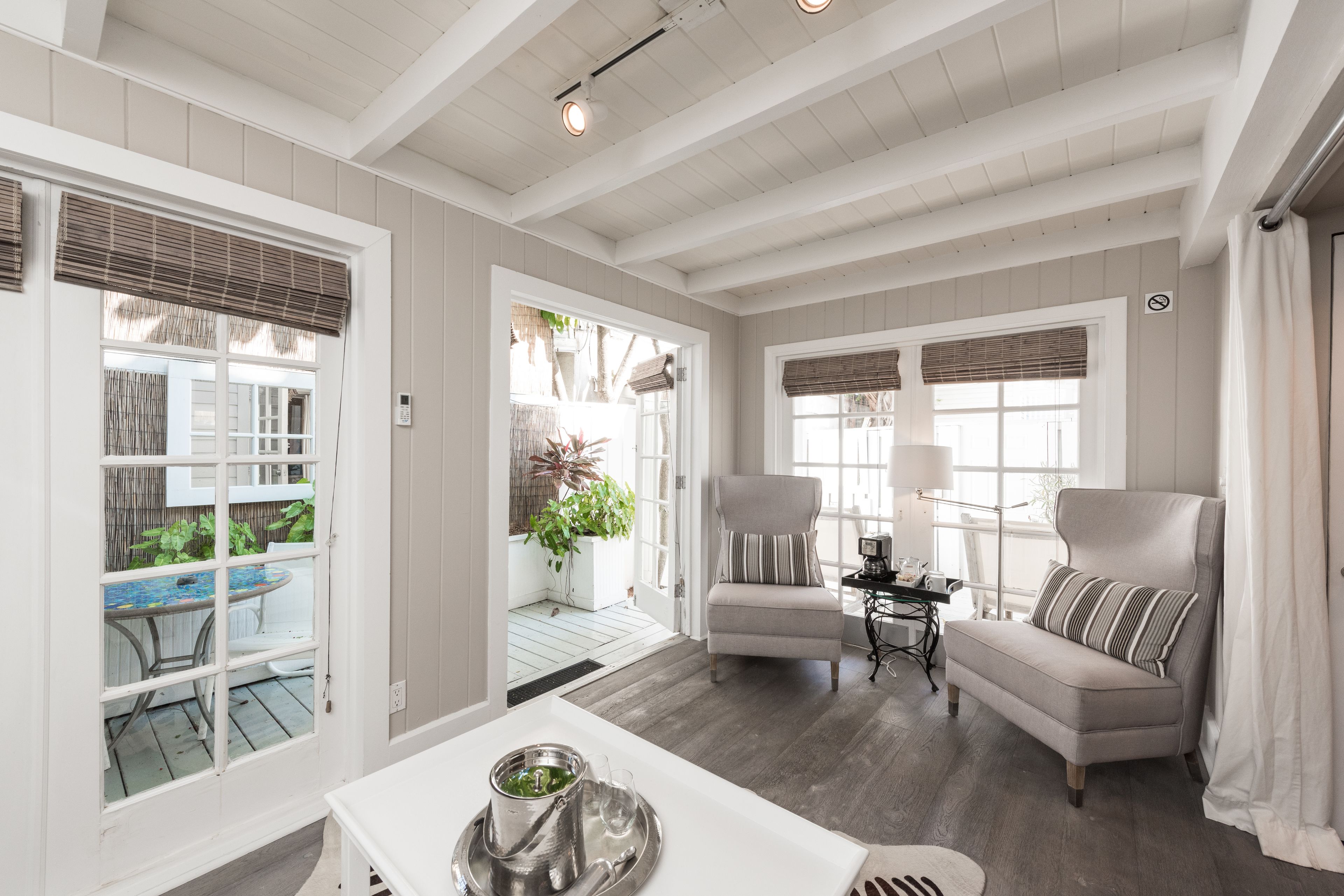 Premier Suite, 1 King Bed with Sofa bed, Patio, Garden Area (Room 16) | Living area | Flat-screen TV