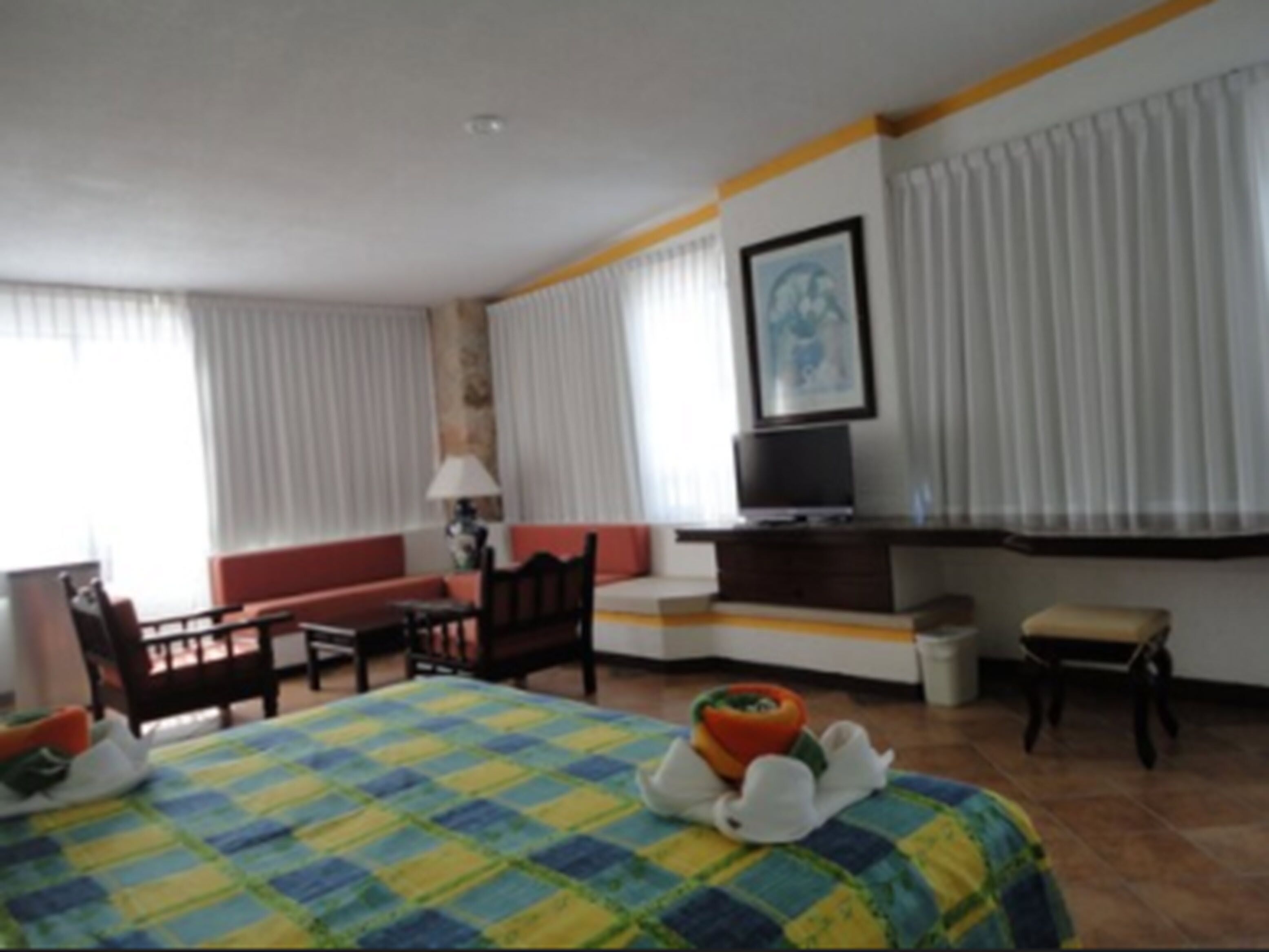 suite | blackout curtains, iron/ironing board