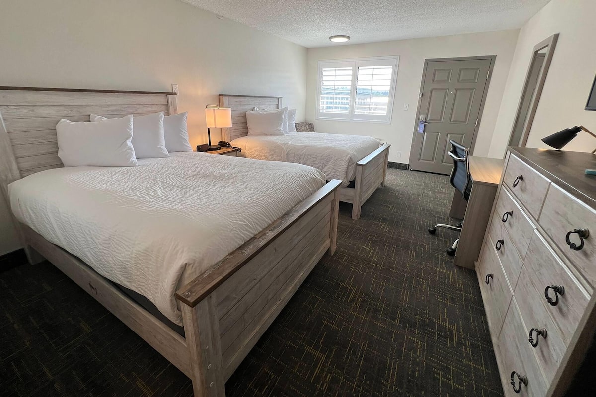 Room, 2 Double Beds, Non Smoking | Premium bedding, in-room safe, desk, iron/ironing board