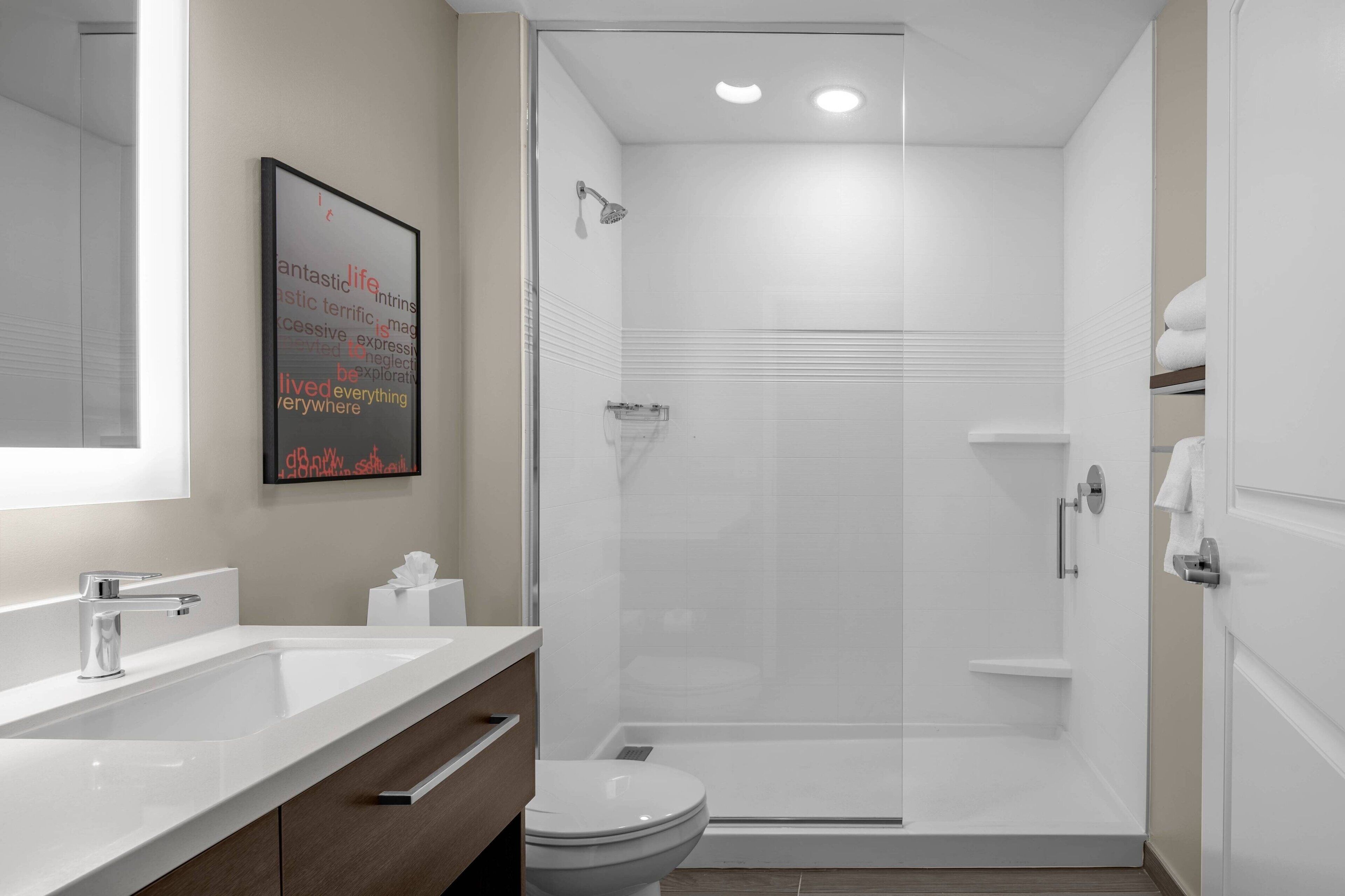 free toiletries, hair dryer, towels