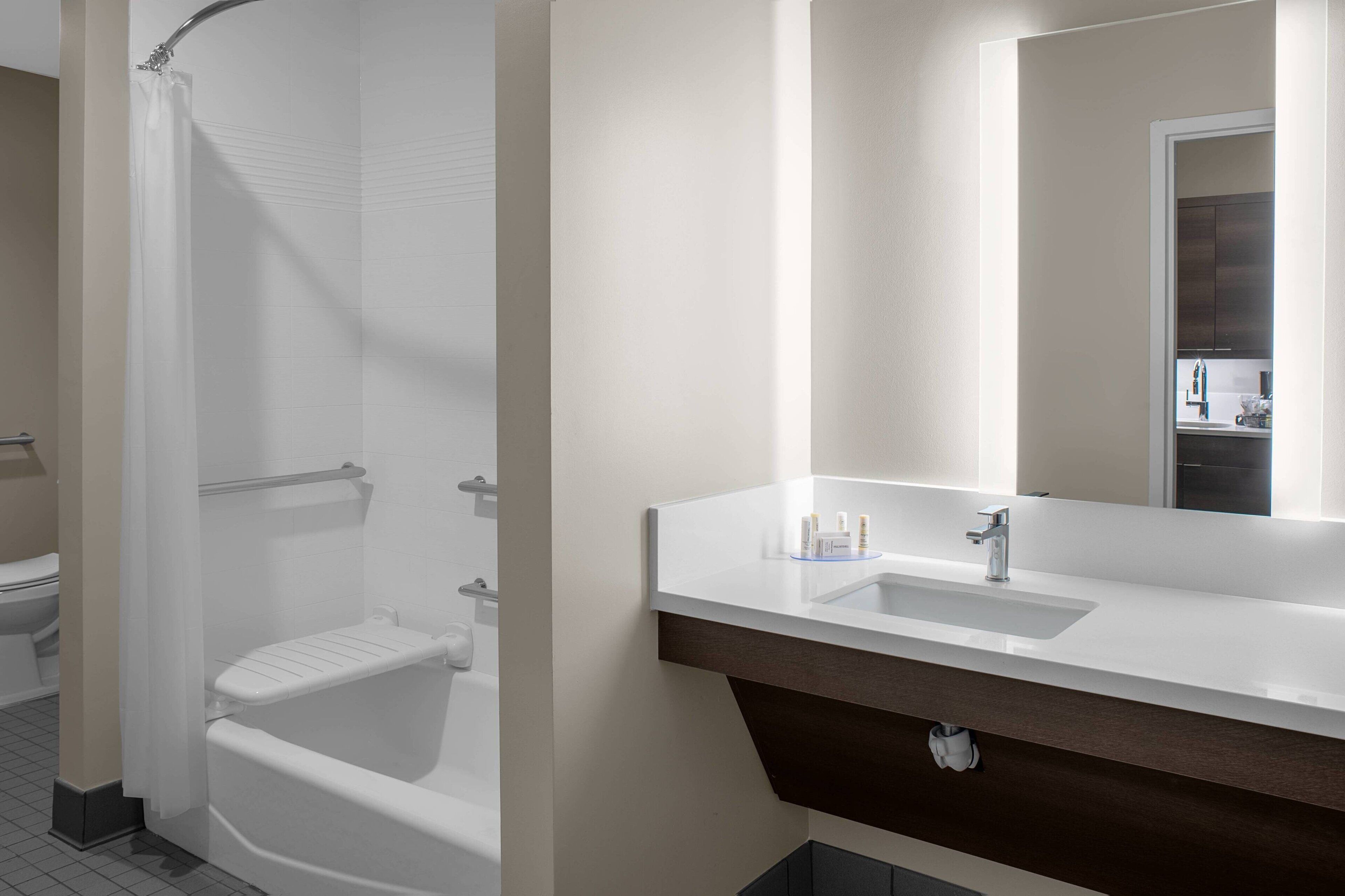 free toiletries, hair dryer, towels