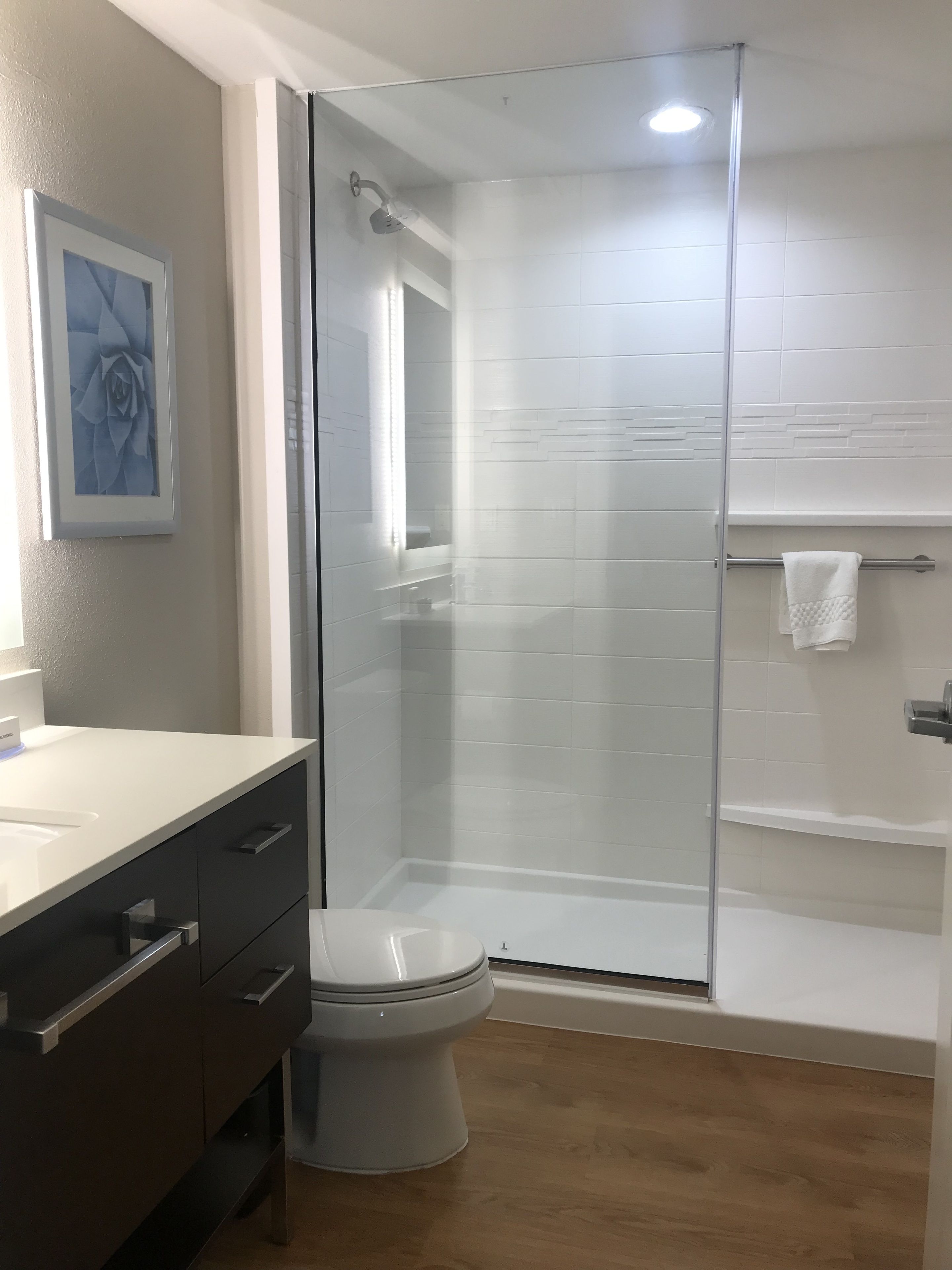 free toiletries, hair dryer, towels