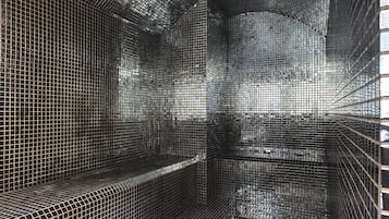 Sauna, tina de hidromasaje, baño de vapor y masajes