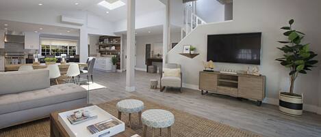 Smart TV, table football, ping pong