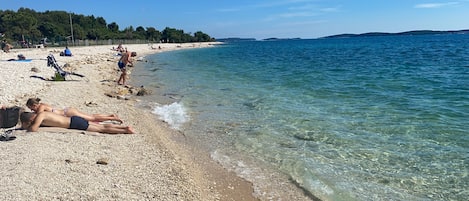 Beach nearby, sun-loungers