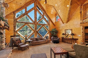 Smart TV, fireplace, video games, DVD player