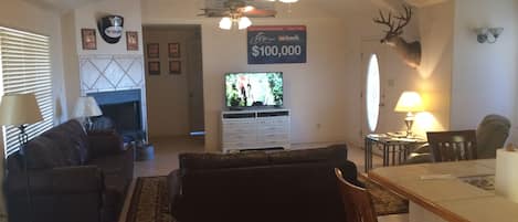 Smart TV, DVD player, books