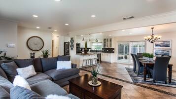 TV, fireplace, video games, DVD player