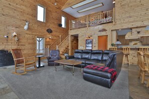 TV, fireplace, DVD player, books