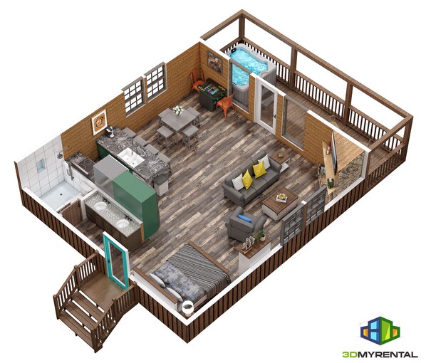 Floor plan - Hot tub. Views. Multicade Game! (Sevierville)