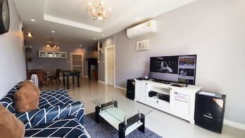 Villa, 4 Bedrooms, Private Pool | Living area | 40-inch flat-screen TV with cable channels, TV