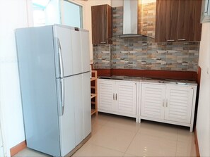 3-Bedroom Private Pool Villa | Private kitchen | Full-size fridge, microwave, stovetop, electric kettle