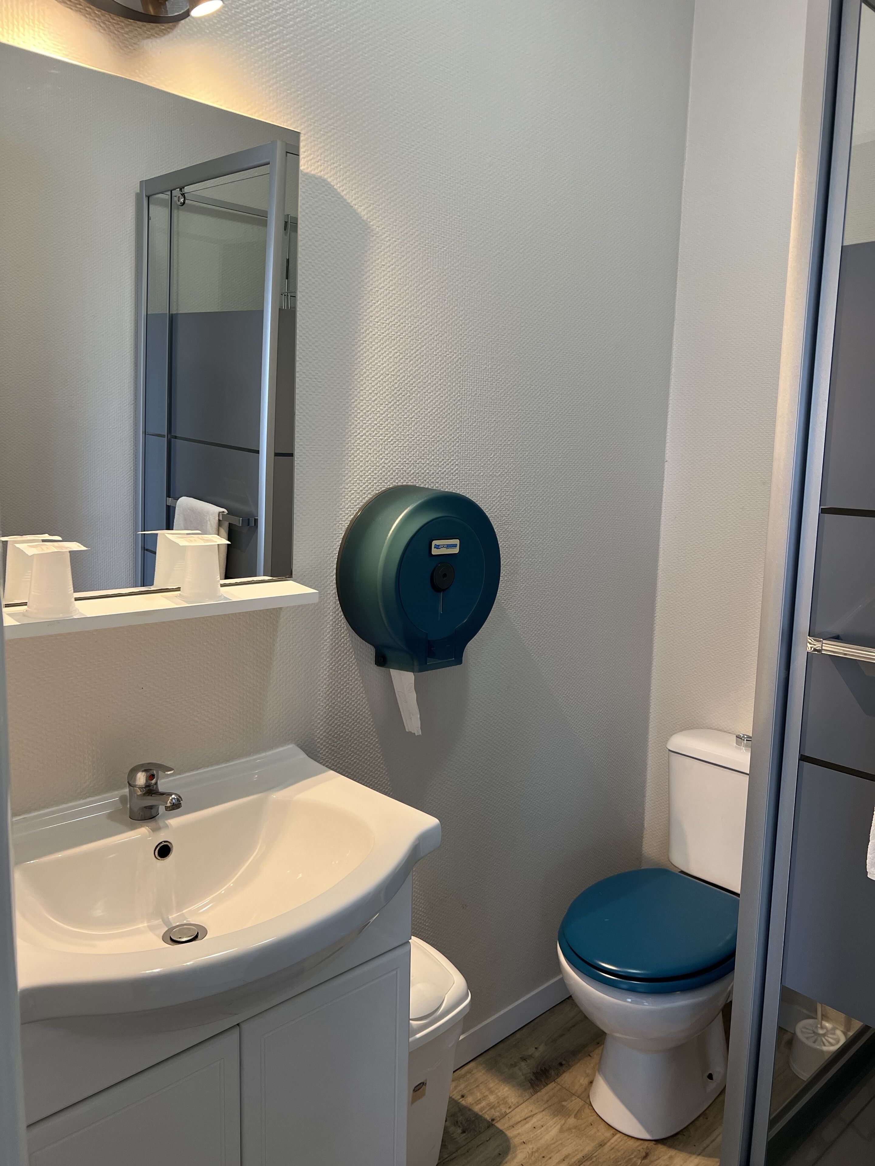 classic double room | bathroom | shower, free toiletries, hair dryer, towels