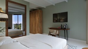 Habitación superior con 1 cama doble o 2 individuales | Minibar, caja fuerte, escritorio y tabla de planchar con plancha