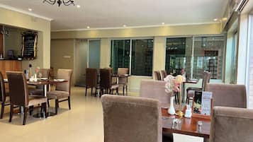 Breakfast, lunch, dinner served; international cuisine