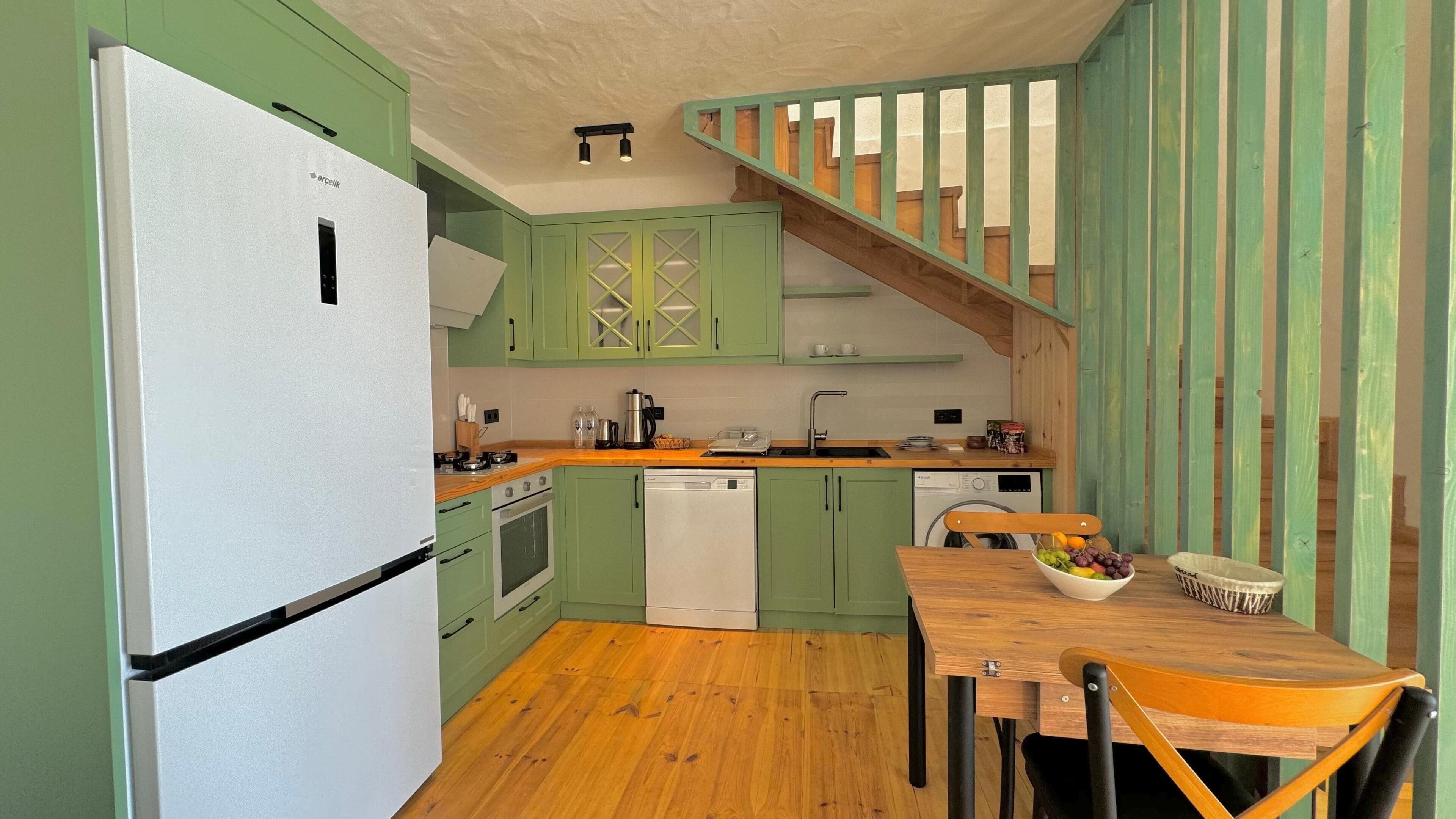 nefes - white house | private kitchen | full-sized fridge, stovetop, dishwasher, cookware/dishes/utensils