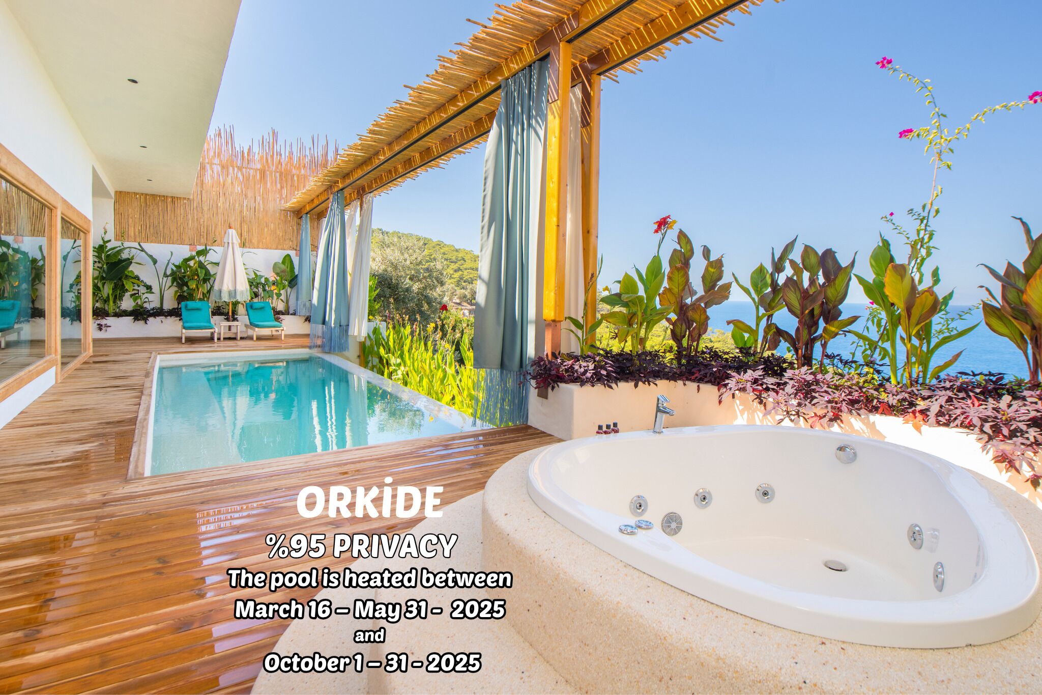 Orkide King Room Full Sea view (95% Privacy-Heated Pool March - May 31, 2026) | Matelas Tempur-Pedic, minibar, décoration personnalisée