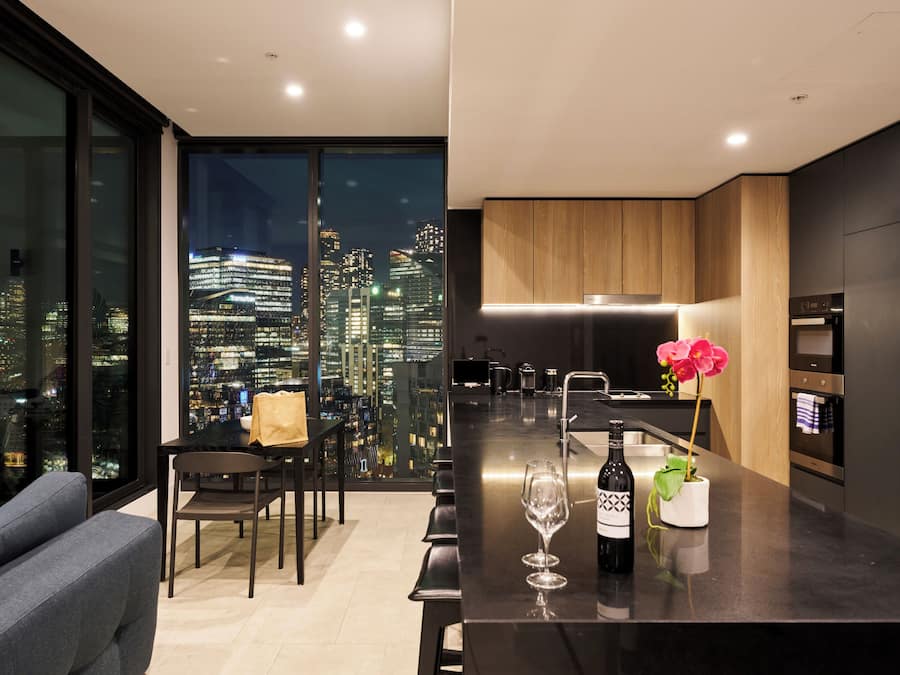 Deluxe Apartment, 2 Bedrooms, City View | Living area | 50-inch LED TV with cable channels, TV, pay movies