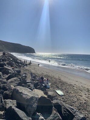 A la platja, gandules de platja i tovalloles de platja 