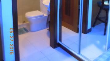 Shower, towels, soap