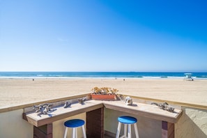 On the beach, sun-loungers, beach towels - Beach Front - On the SAND, shoreline, ocean, beach, HB Pier and bike path views. (Huntington Beach)