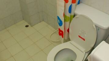 Shower, free toiletries, towels
