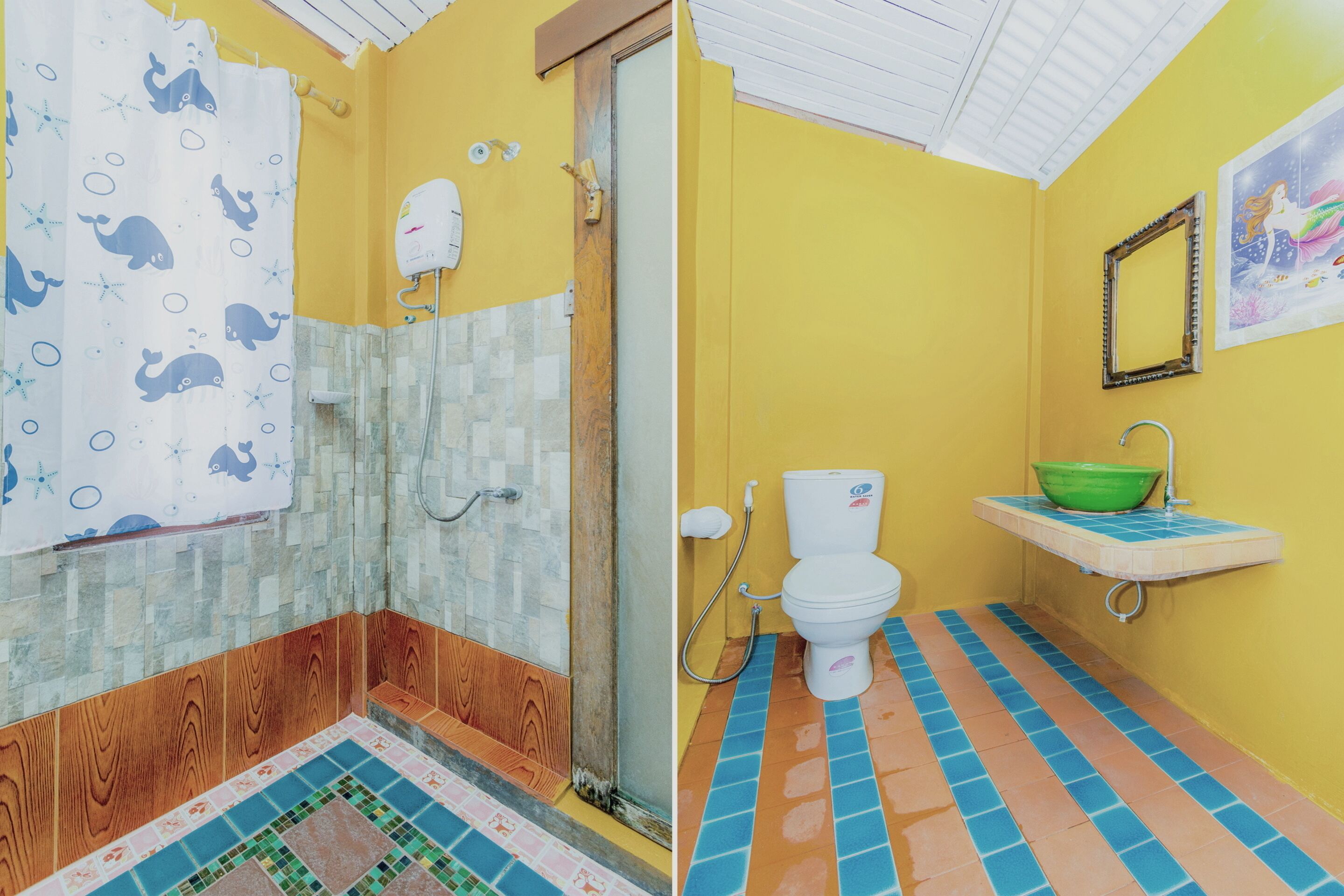A bathroom with a shower, toilet, and sink.
