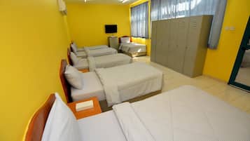 Desk, free WiFi, bed sheets