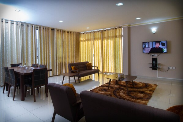 Apartment, 3 Bedrooms | Living area | Flat-screen TV - Hallmark Apartments (Accra)