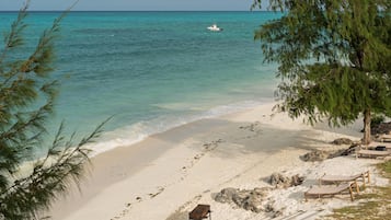 Utsikt mot strand/hav
