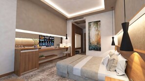 华丽客房 | 起居区 | 等离子电视