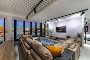 Suite, 1 Bedroom (Fortitude) | Living area | 32-inch LCD TV with satellite channels, TV, iPod dock - FV by Peppers (Fortitude Valley)