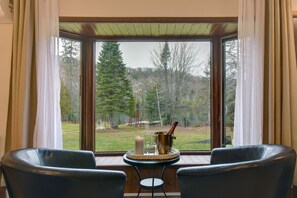 Vue sur la campagne depuis l’hébergement