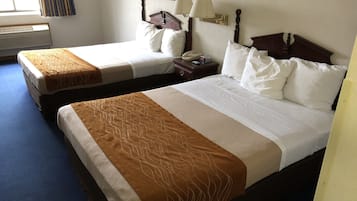 Desk, blackout curtains, free WiFi, bed sheets